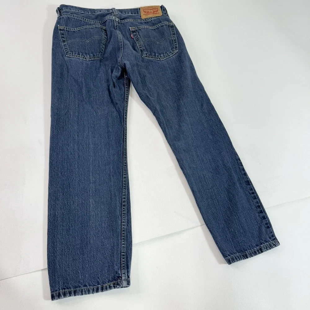 Levis 505 Jeans Mens 34x30 Blue Denim Straight Leg Classic Fit Medium Wash